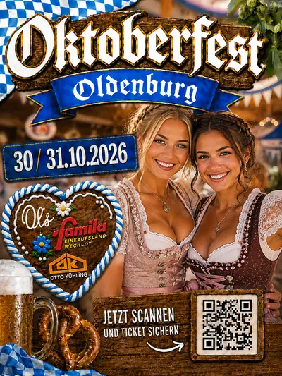 Plakat: Zwei Besucherinnen im Dirndl